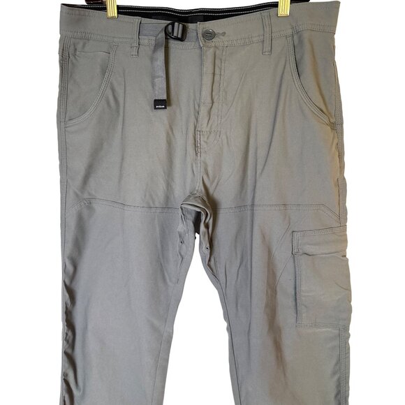 prAna Mens O/S Stretch Zion Pant II Relaxed Fit Gray Cargo Hiking Snap Pants - Picture 2 of 10